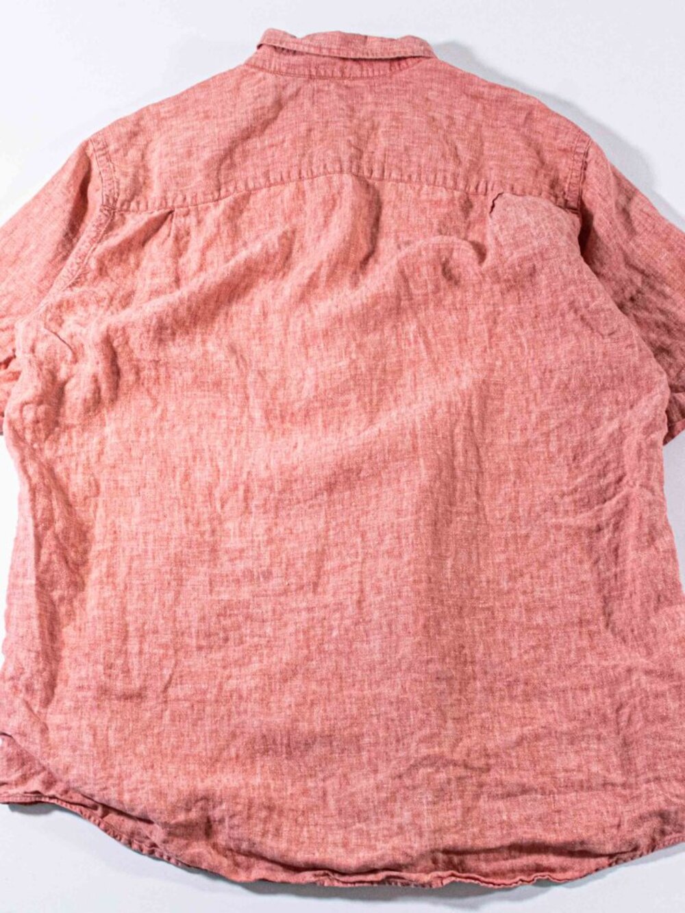 Vintage L.L. Bean 100% Linen Shirt Large Short Sleeve Hong Kong - Picture 2 of 6